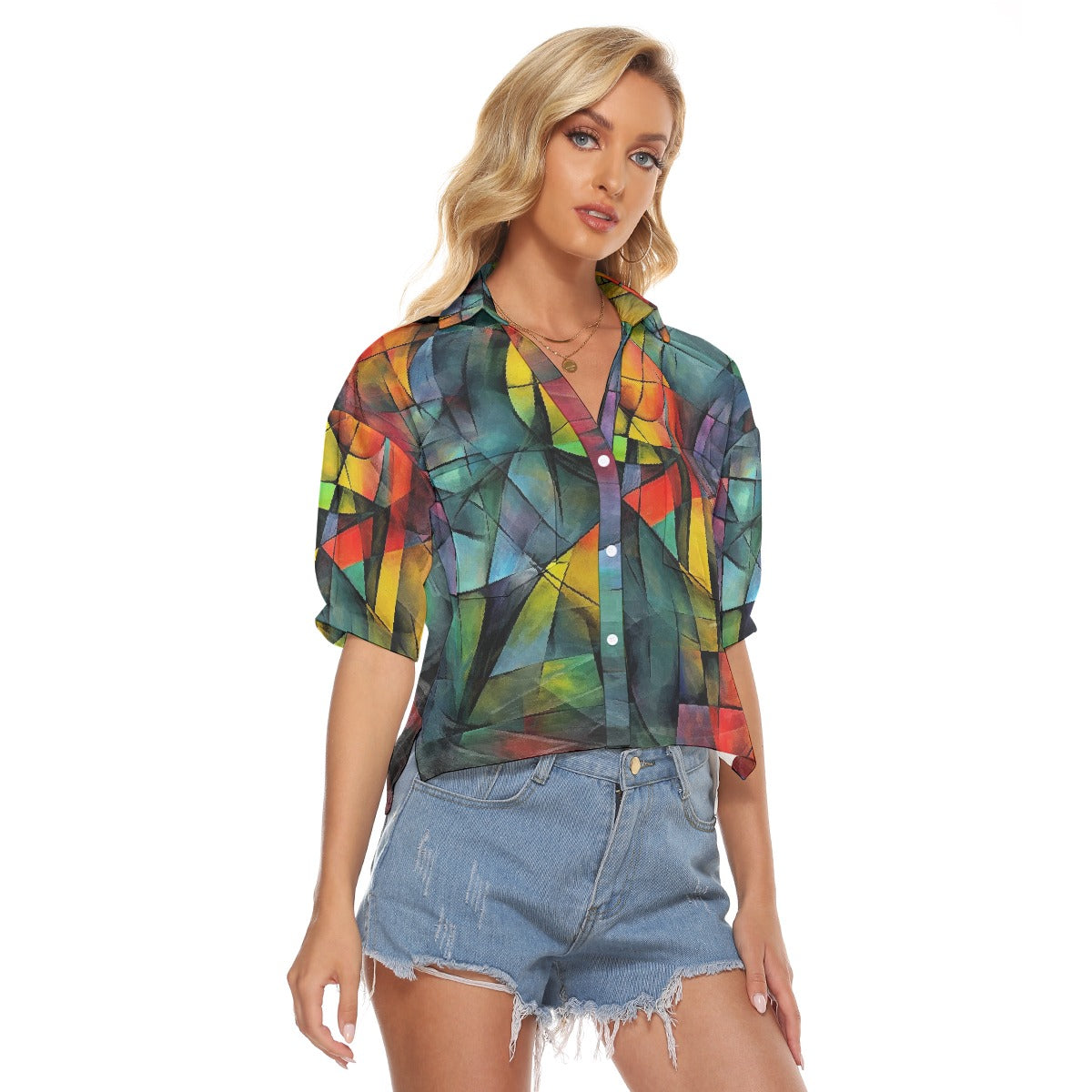 All-Over Print Women's V-neck Shirts