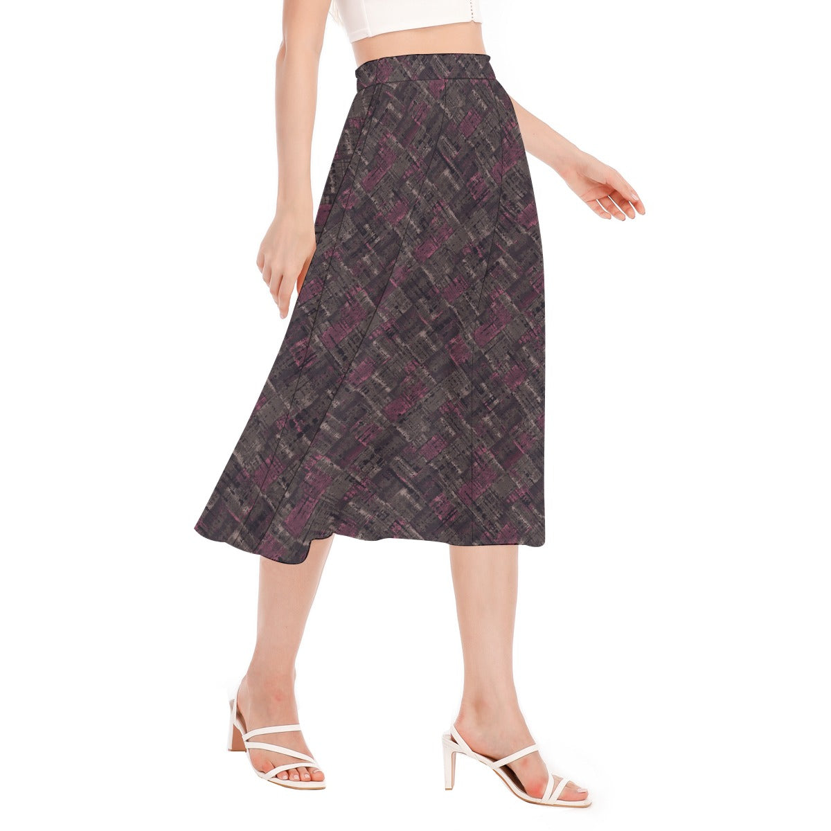 All-Over Print Women's Long Section Chiffon Skirt