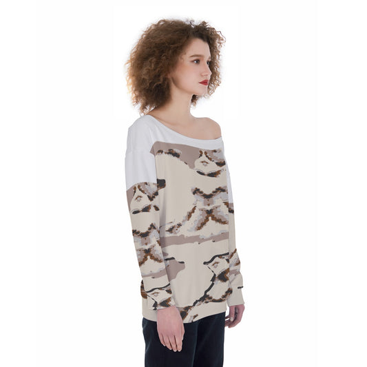 All-Over Print Oversized Women's Off-Shoulder Sweatshirt