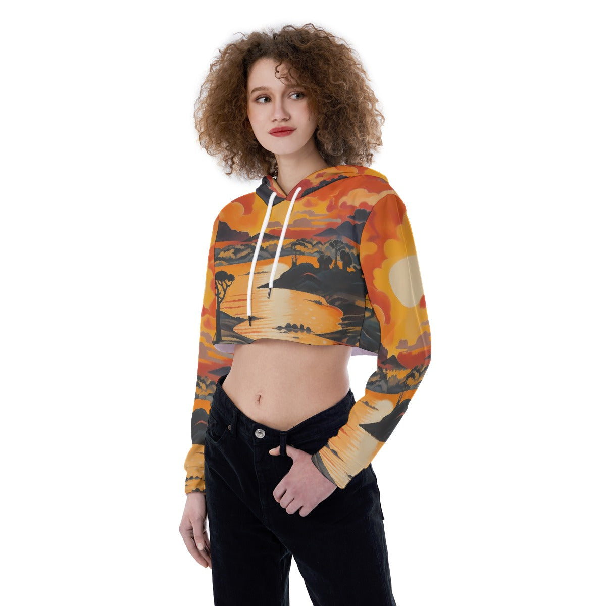 All-Over Print Women's Crop Top Hoodie