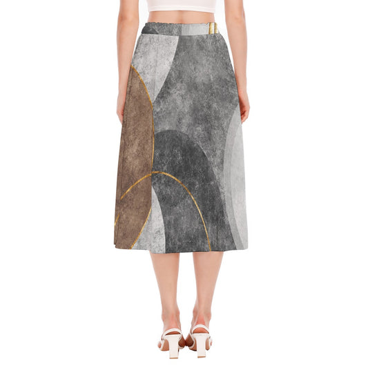 All-Over Print Women's Long Section Chiffon Skirt