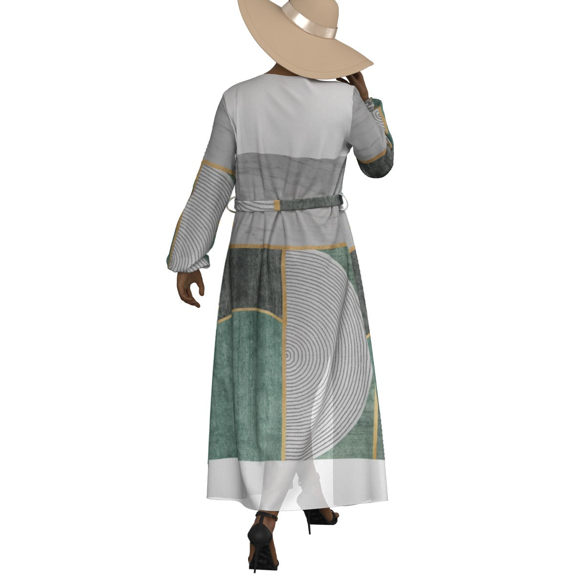 All-Over Print Women's Lace-up Chiffon Robe