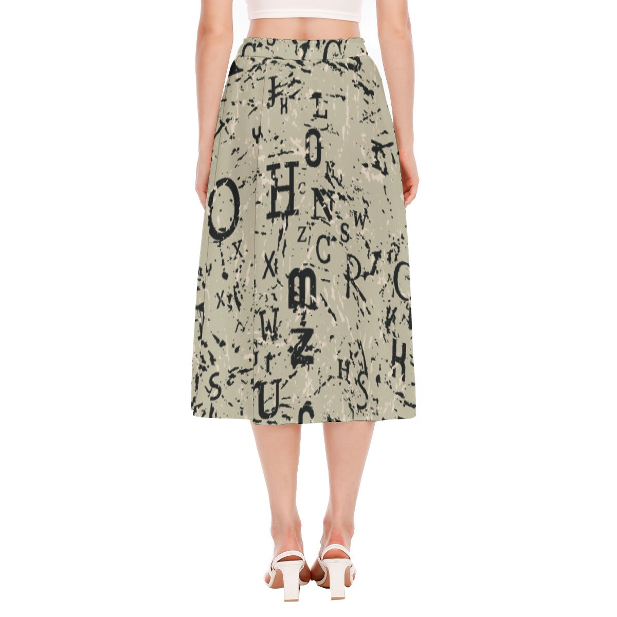 All-Over Print Women's Long Section Chiffon Skirt