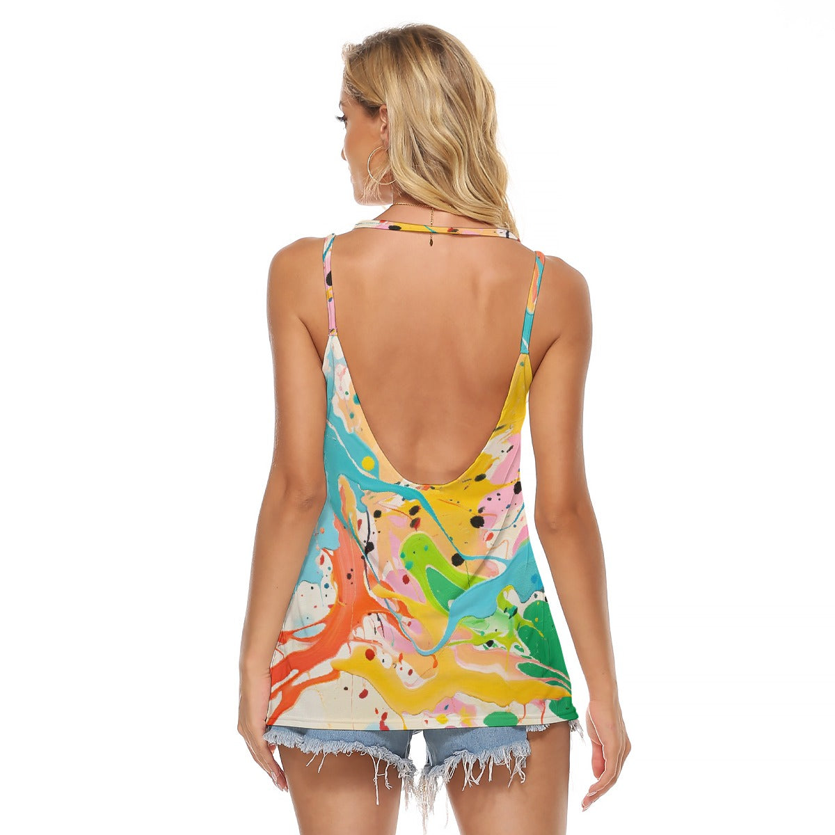All-Over Print Women's Halter Top With Backless