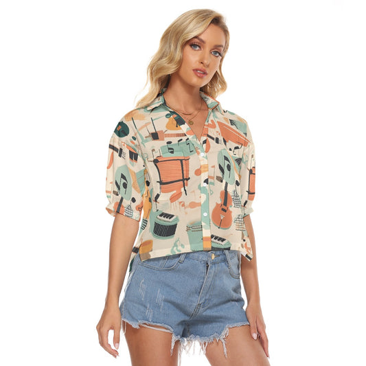All-Over Print Women's V-neck Shirts