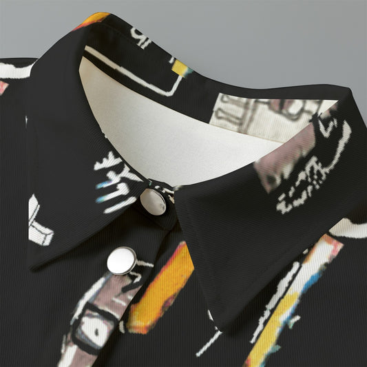 All-Over Print Women's Cropped Jacket | 245GSM Cotton