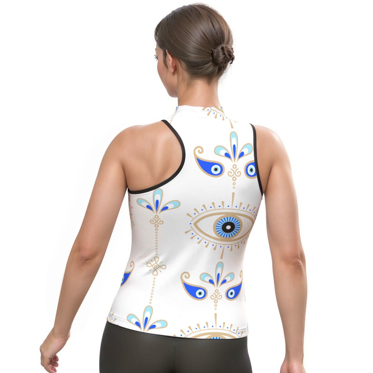All-Over Print Women's Halter Sleeveless Asymmetrical Tank Top