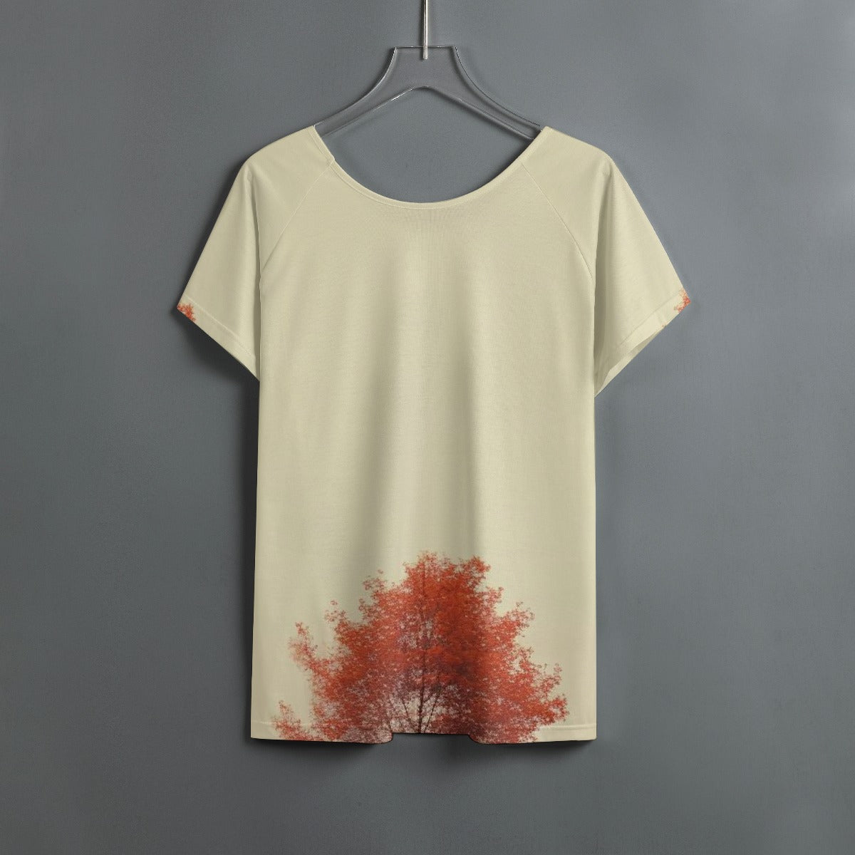 All-Over Print Women's Round Neck T-shirt With Raglan Sleeve