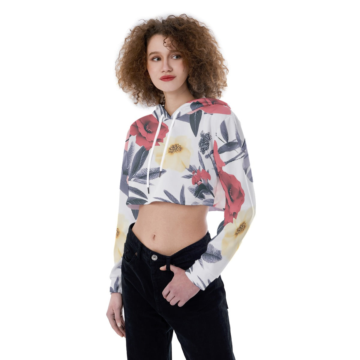All-Over Print Women's Crop Top Hoodie