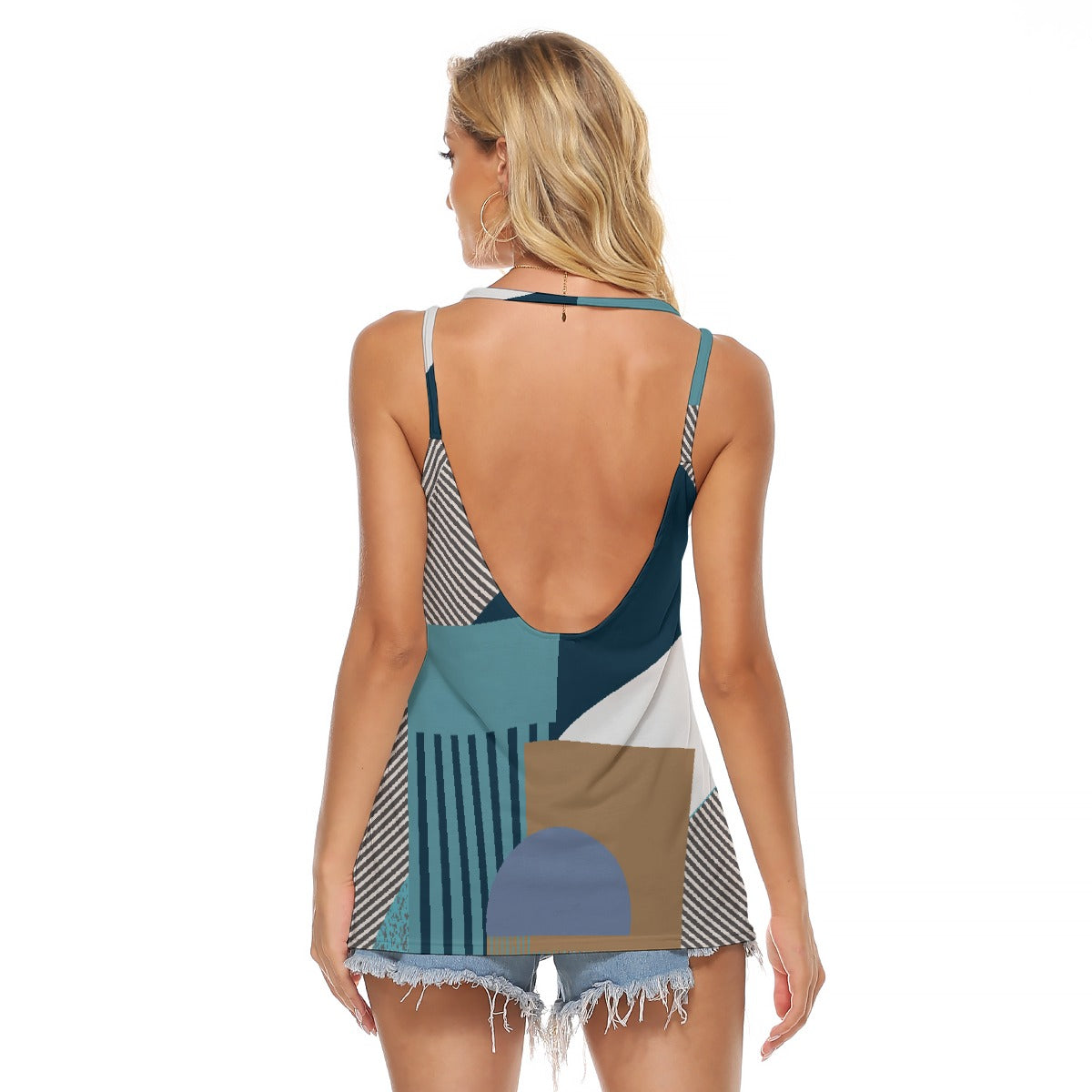 All-Over Print Women's Halter Top With Backless