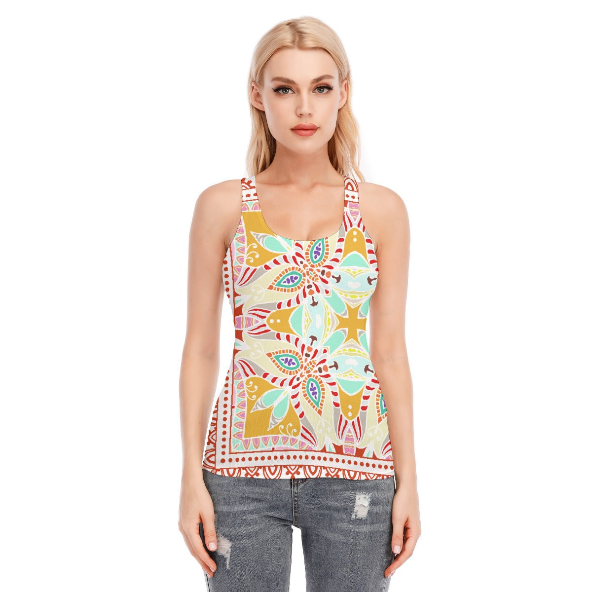 All-Over Print Women's Racer Vest | 190GSM Cotton