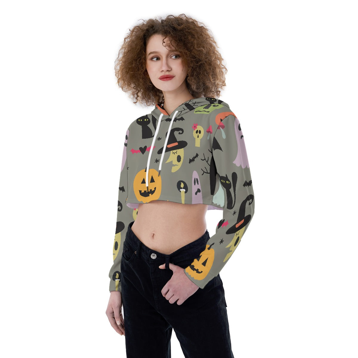 All-Over Print Women's Crop Top Hoodie