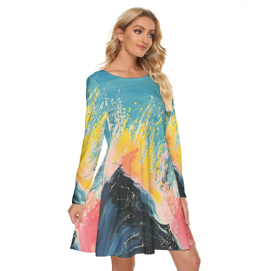 All-Over Print Women's Crew Neck Dress
