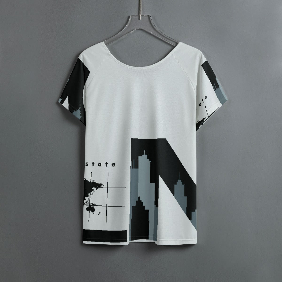 All-Over Print Women's Round Neck T-shirt With Raglan Sleeve