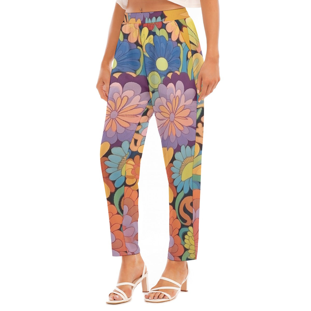 All-Over Print Women's Loose Straight-leg Pants