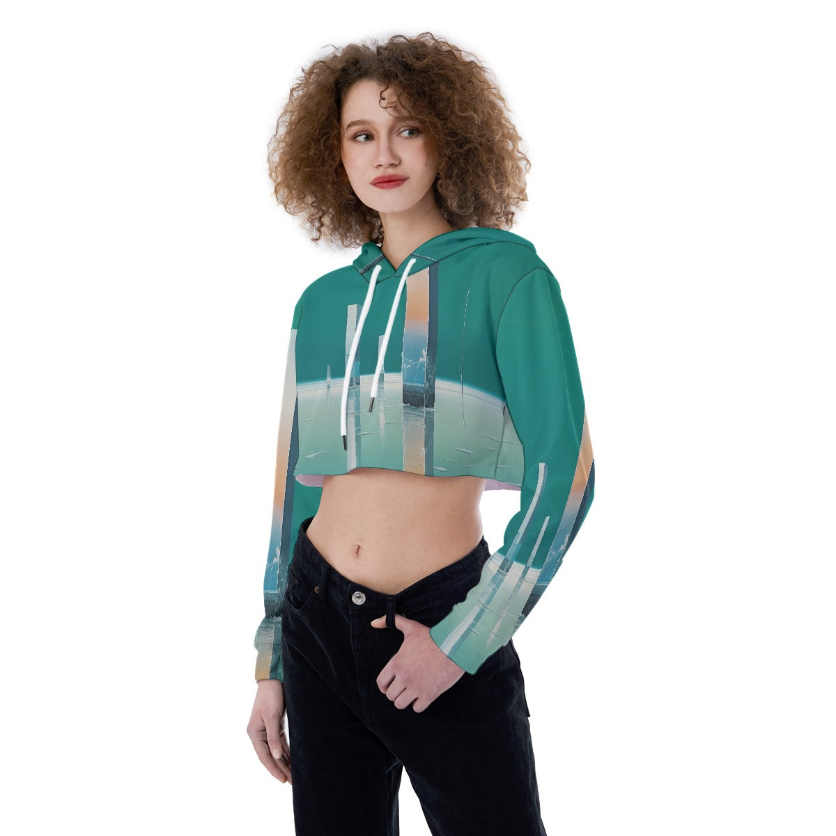 All-Over Print Women's Crop Top Hoodie