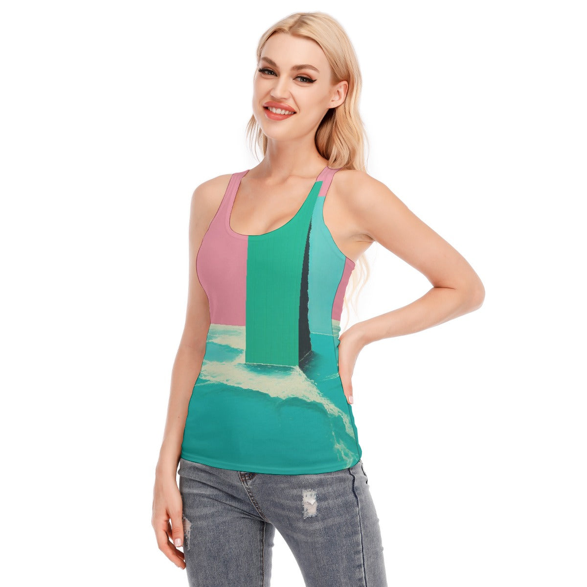 All-Over Print Women's Racer Vest | 190GSM Cotton