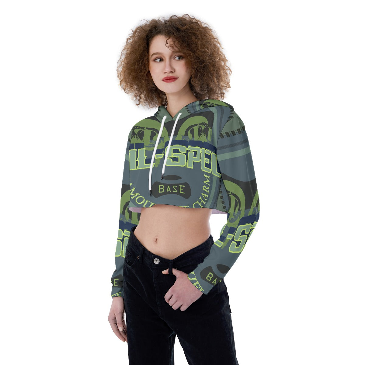 All-Over Print Women's Crop Top Hoodie