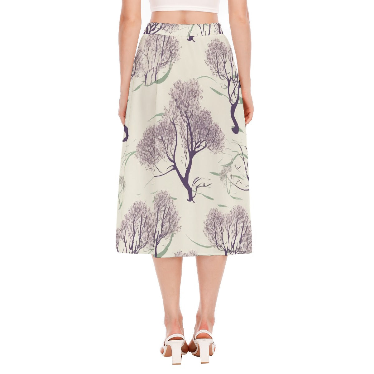 All-Over Print Women's Long Section Chiffon Skirt