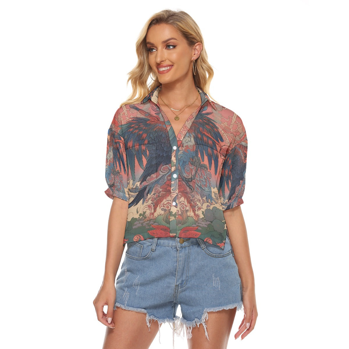 All-Over Print Women's V-neck Shirts