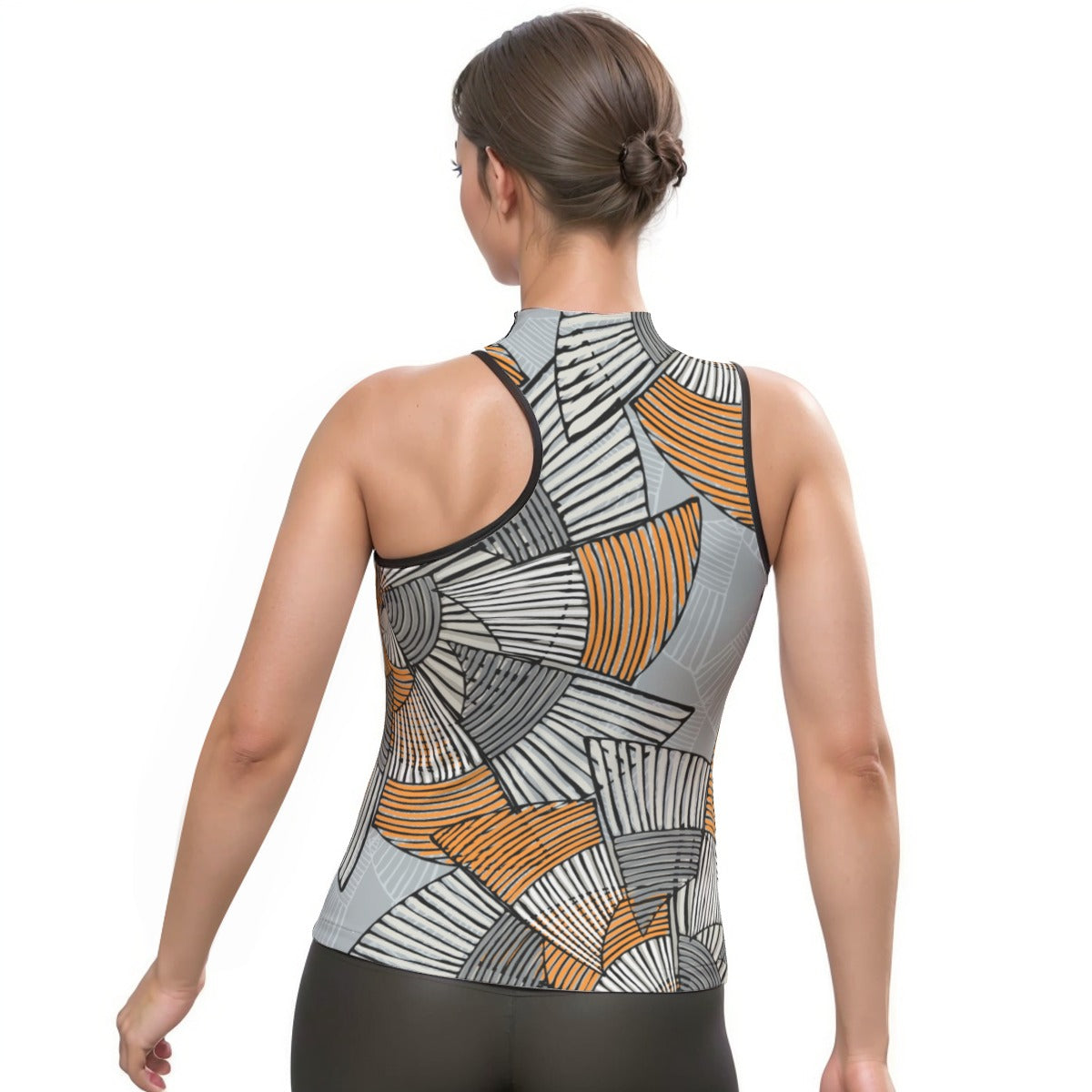 All-Over Print Women's Halter Sleeveless Asymmetrical Tank Top