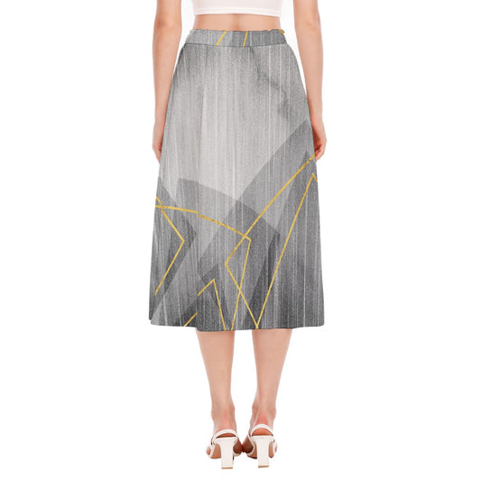 All-Over Print Women's Long Section Chiffon Skirt