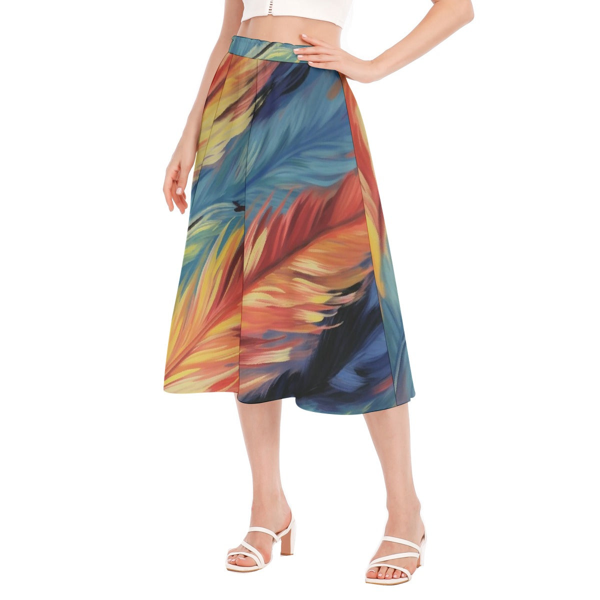 All-Over Print Women's Long Section Chiffon Skirt