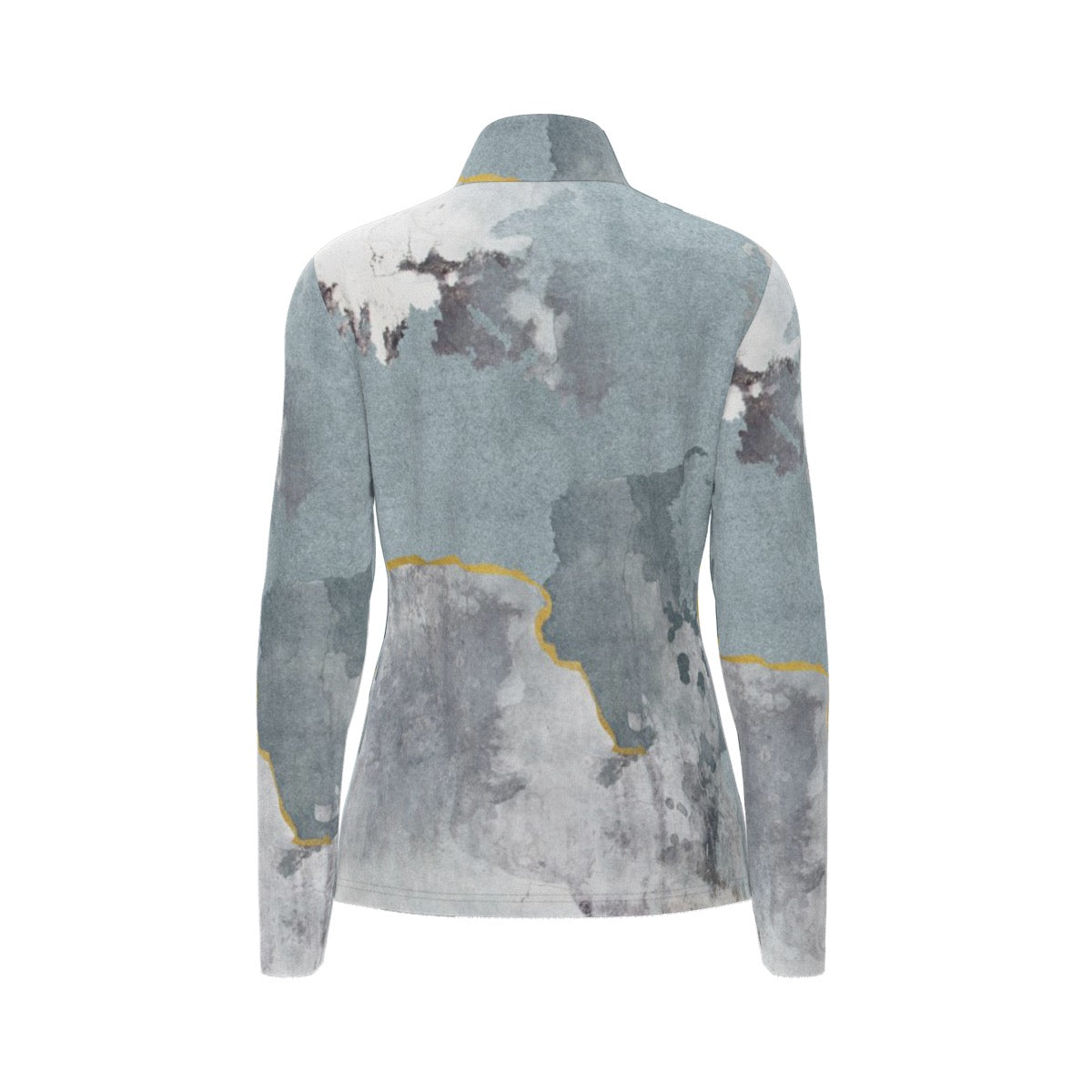 All-Over Print Women's Sports Collar Jersey With Long Sleeve