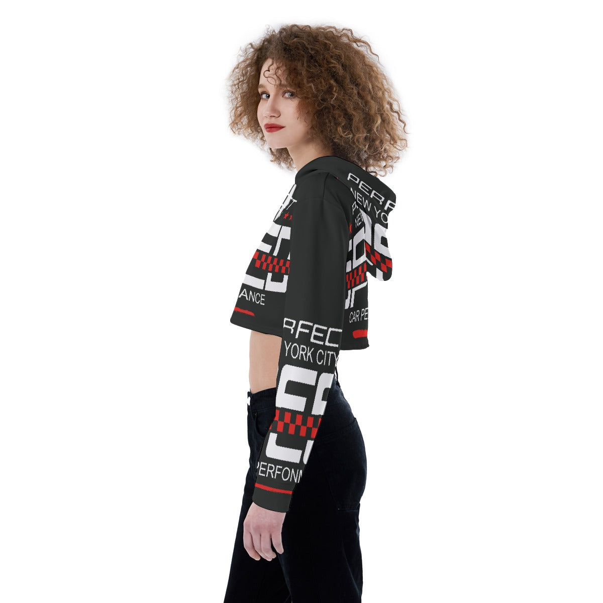 All-Over Print Women's Crop Top Hoodie