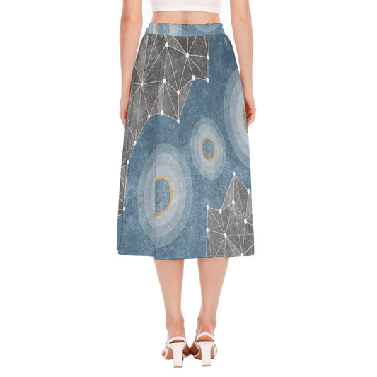 All-Over Print Women's Long Section Chiffon Skirt