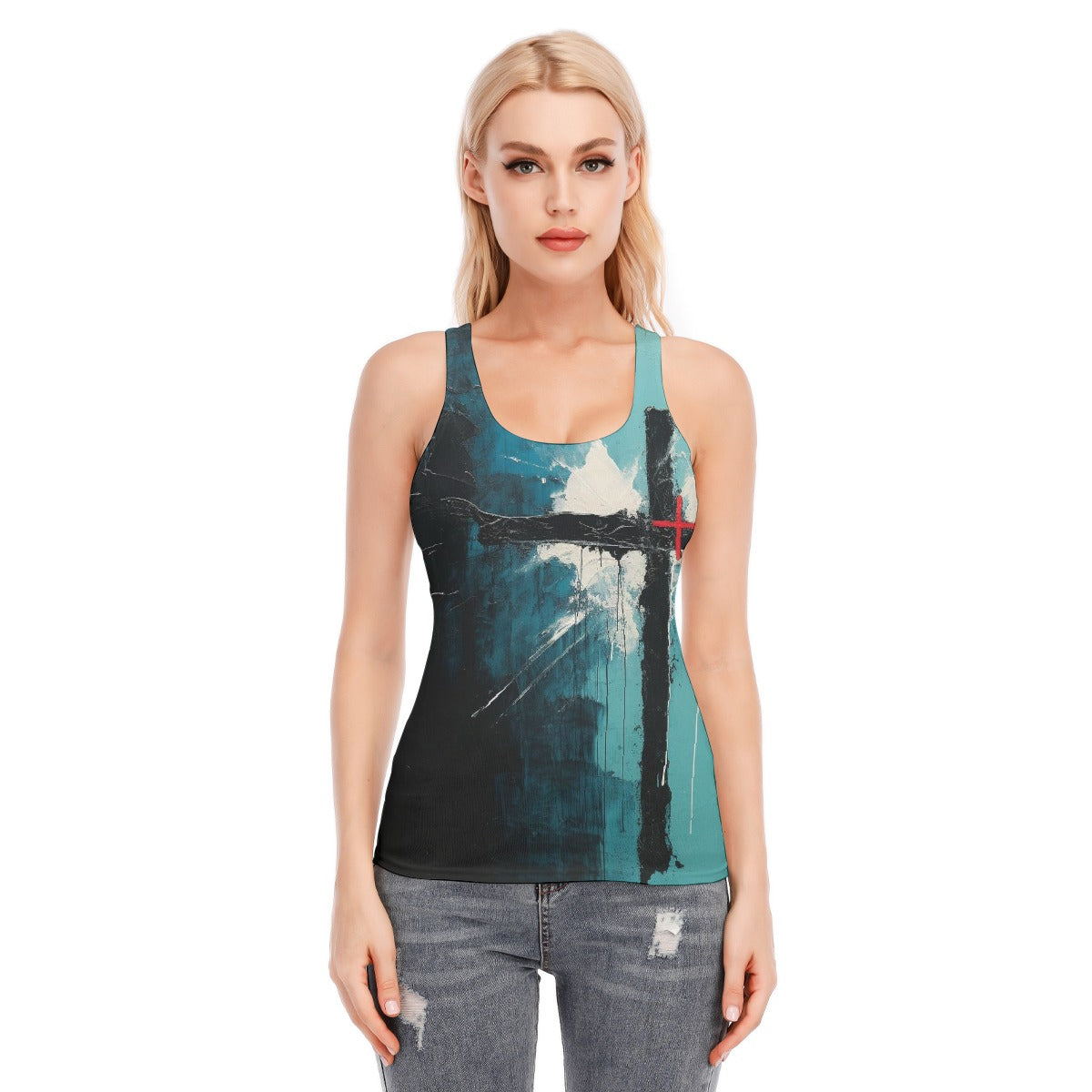 All-Over Print Women's Racer Vest | 190GSM Cotton