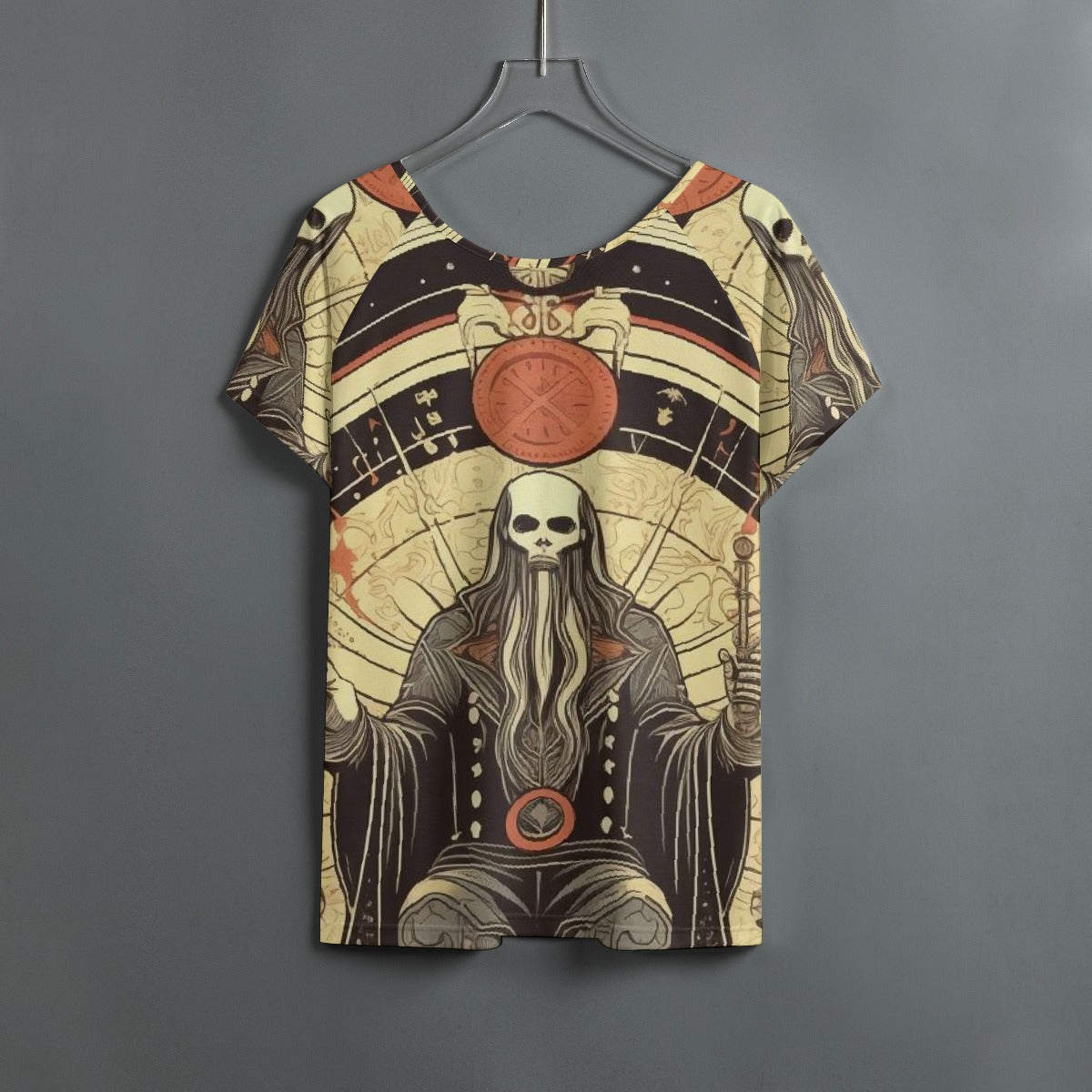 All-Over Print Women's Round Neck T-shirt With Raglan Sleeve