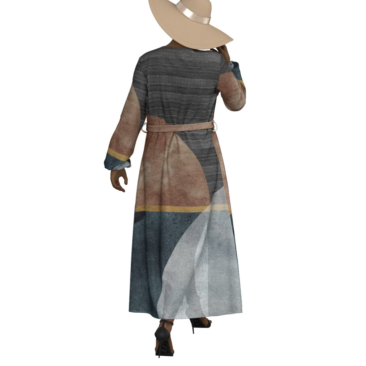 All-Over Print Women's Lace-up Chiffon Robe