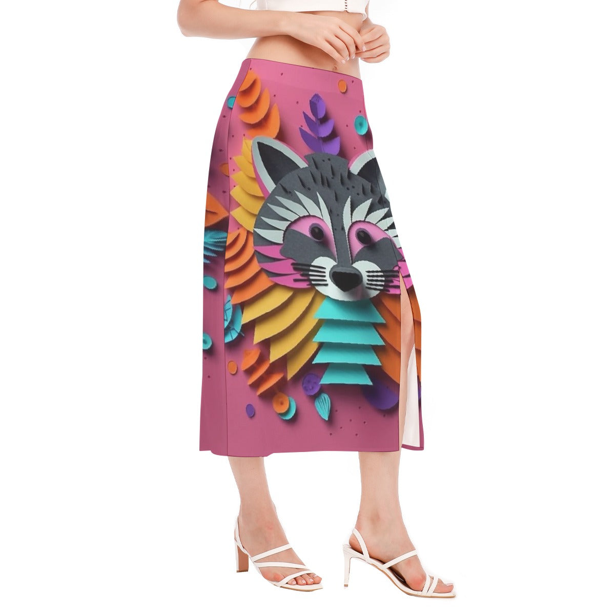 All-Over Print Women's High Slit Long Skirt