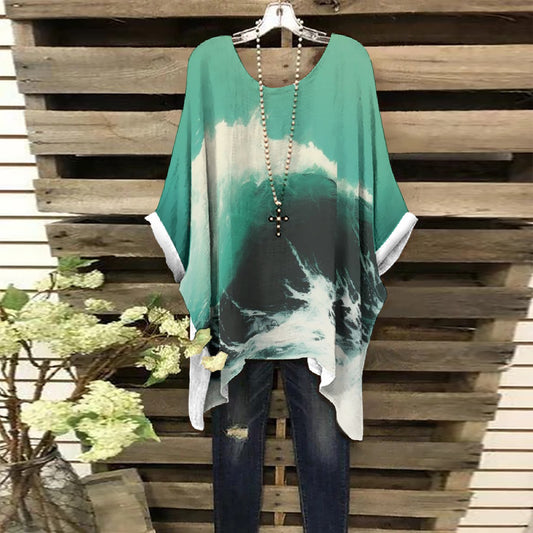 All-Over Print Women's Bat Sleeve Shirt