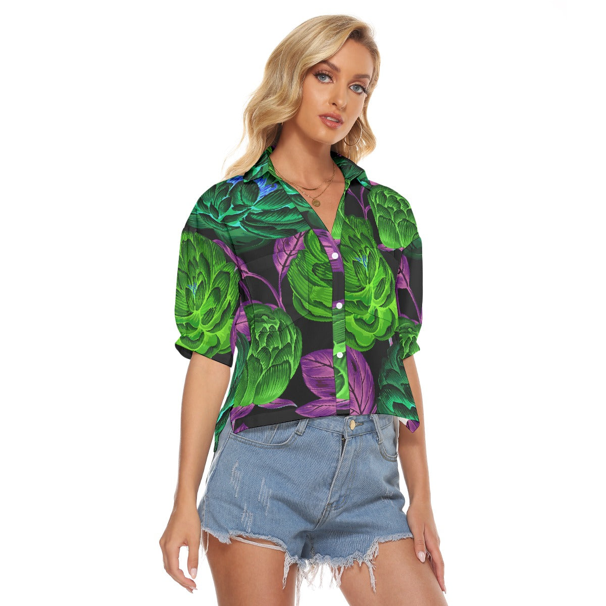 All-Over Print Women's V-neck Shirts