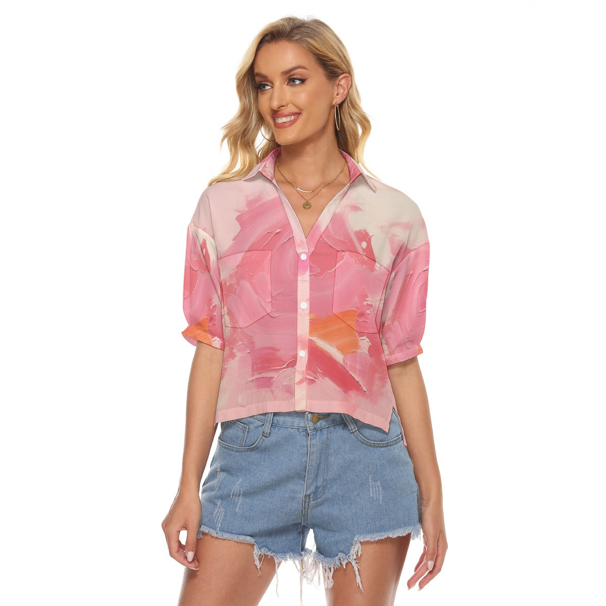 All-Over Print Women's V-neck Shirts