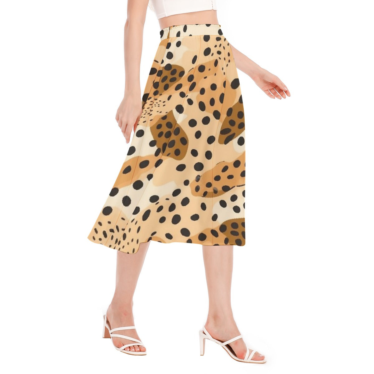 All-Over Print Women's Long Section Chiffon Skirt