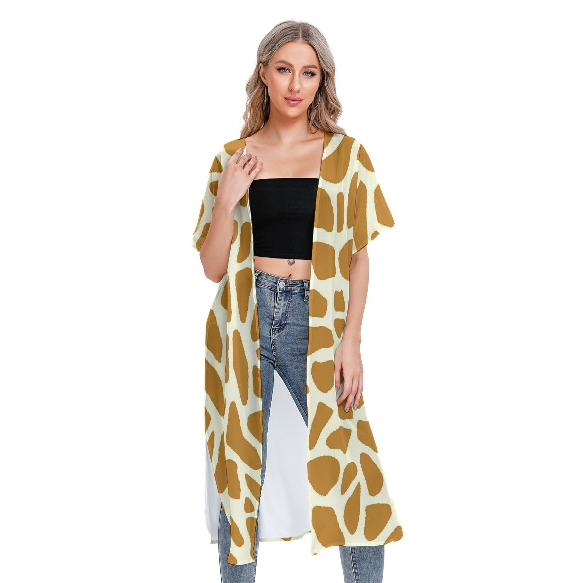 All-Over Print Women's Short Sleeve Cardigan