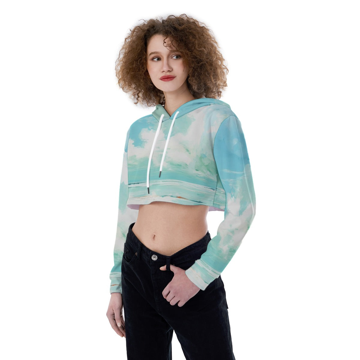 All-Over Print Women's Crop Top Hoodie