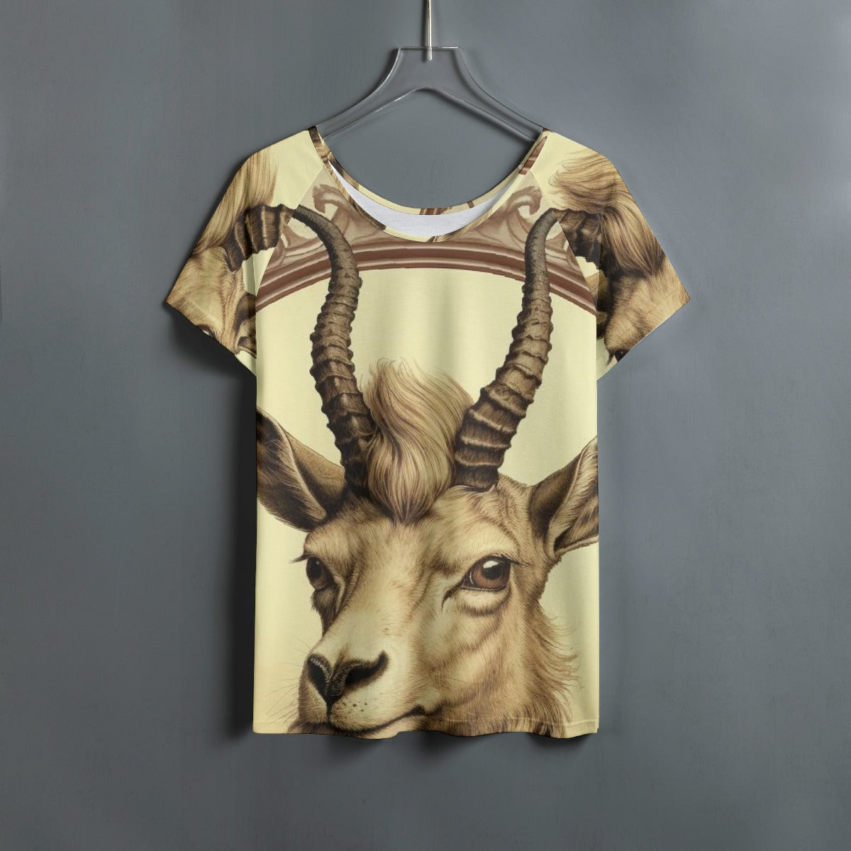 All-Over Print Women's Round Neck T-shirt With Raglan Sleeve