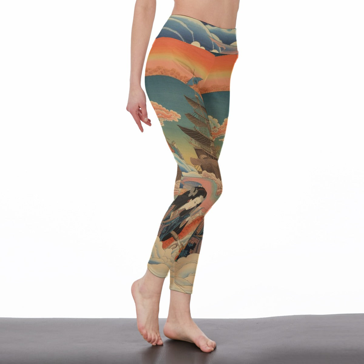 All-Over Print Women's High Waist Leggings | Side Stitch Closure