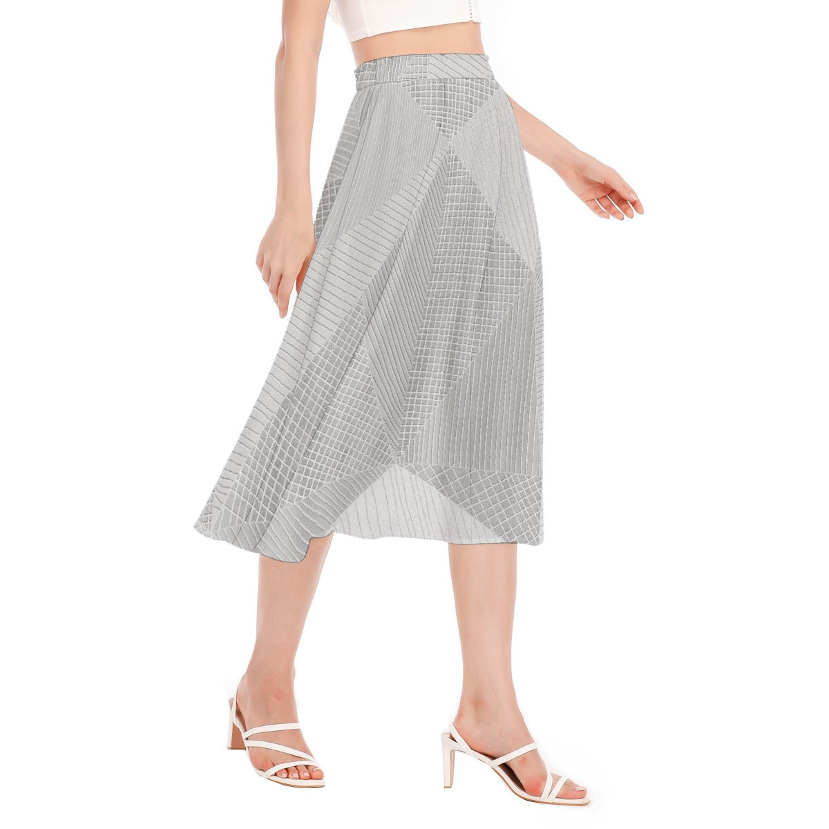 All-Over Print Women's Long Section Chiffon Skirt
