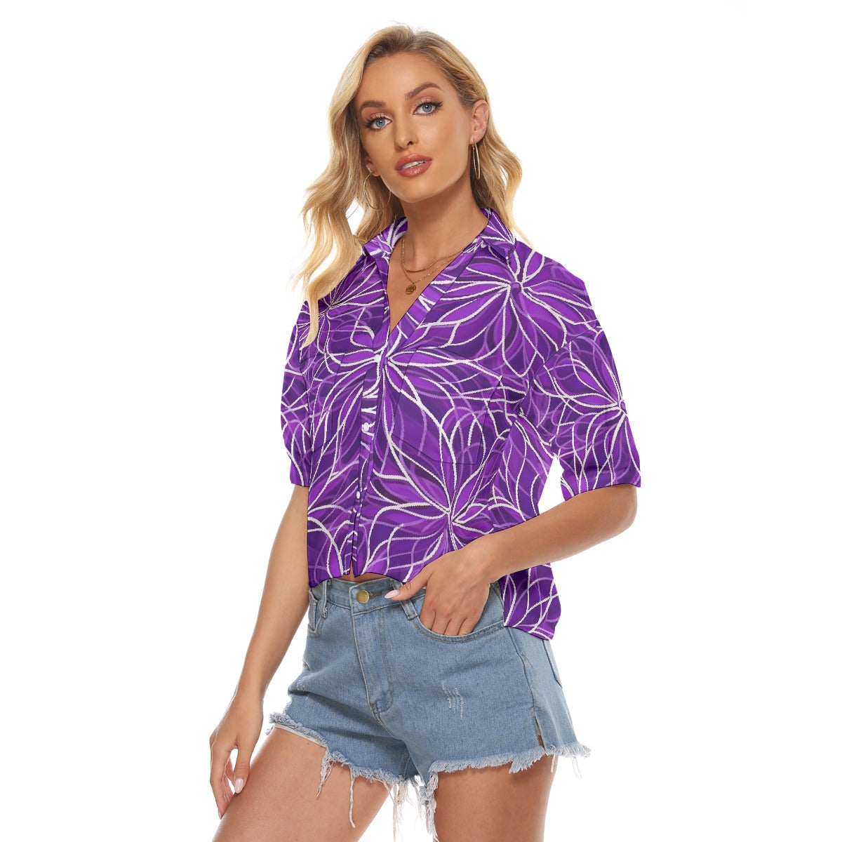 All-Over Print Women's V-neck Shirts