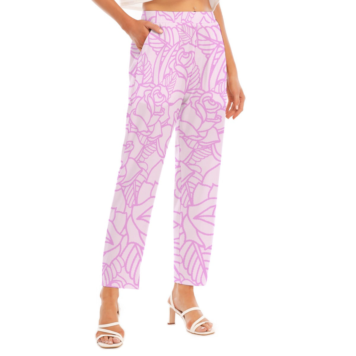 All-Over Print Women's Loose Straight-leg Pants