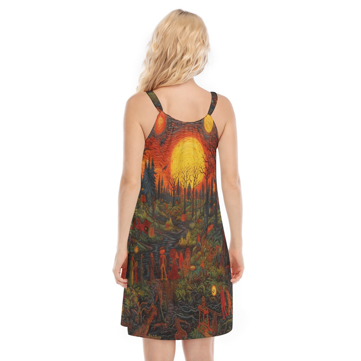 All-Over Print Women's O-neck Cami Dress