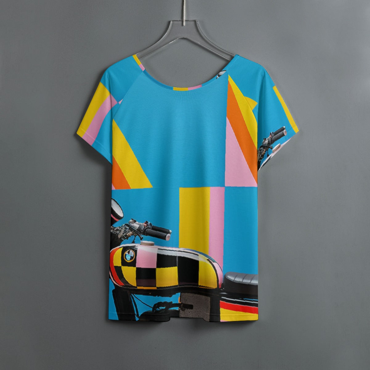 All-Over Print Women's Round Neck T-shirt With Raglan Sleeve