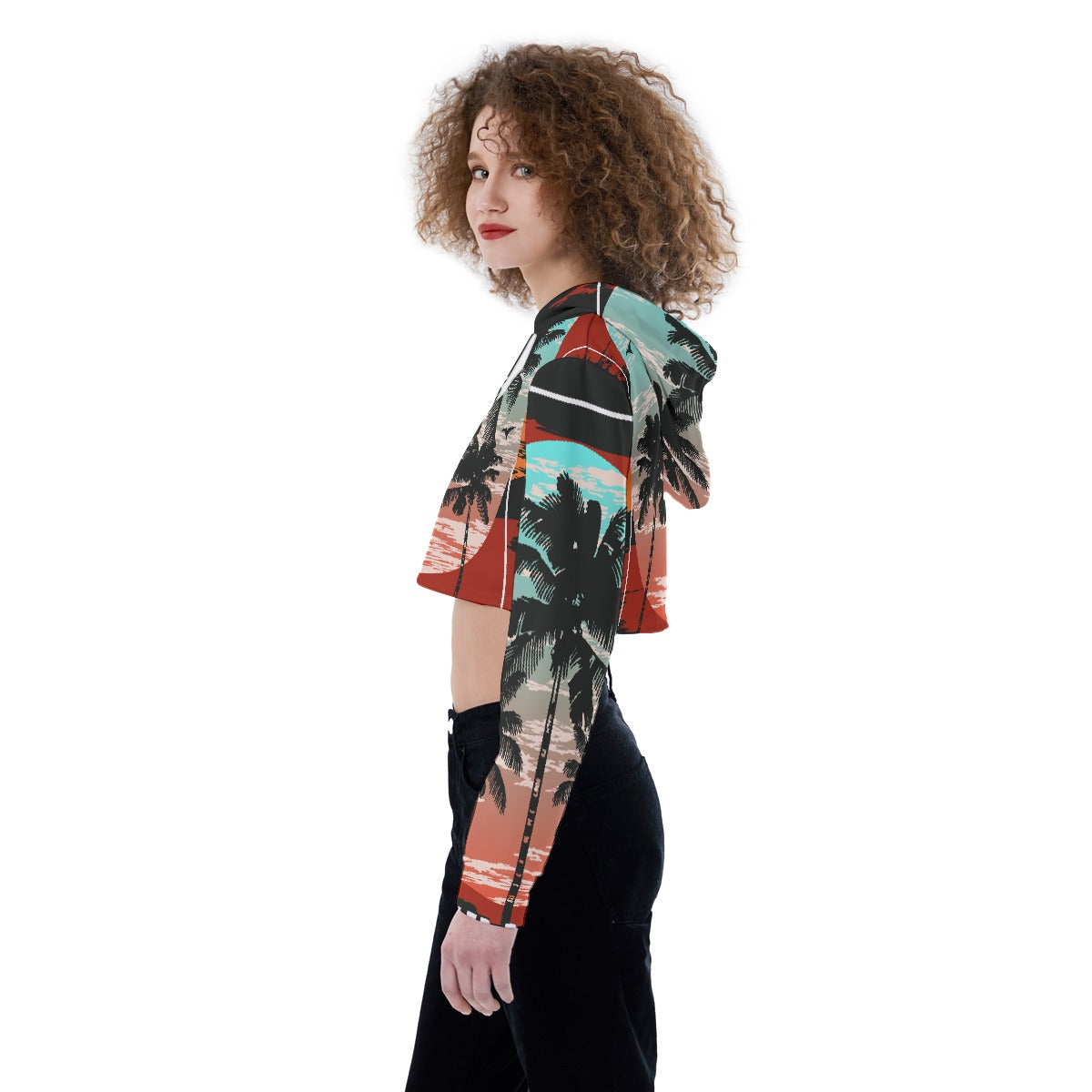 All-Over Print Women's Crop Top Hoodie