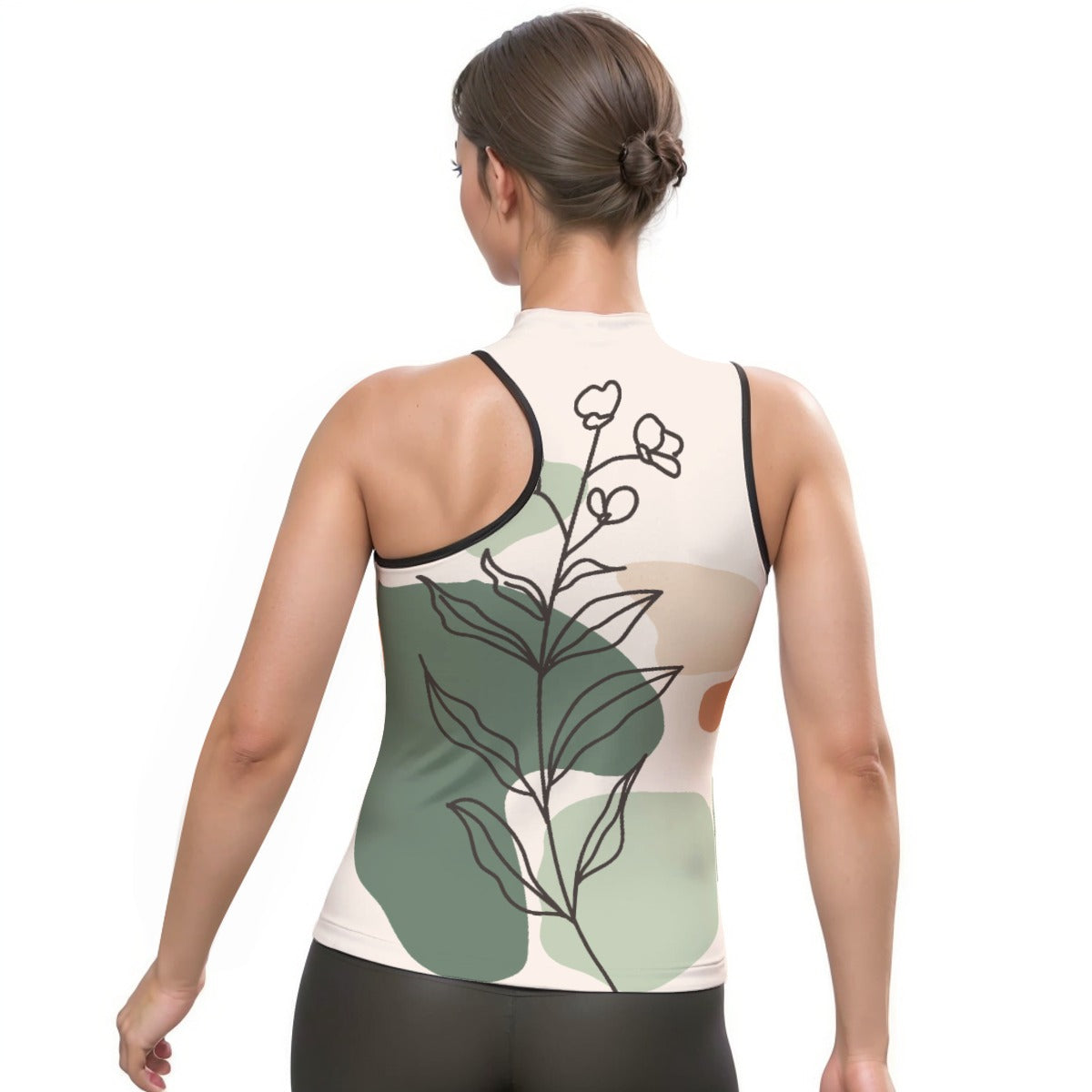 All-Over Print Women's Halter Sleeveless Asymmetrical Tank Top