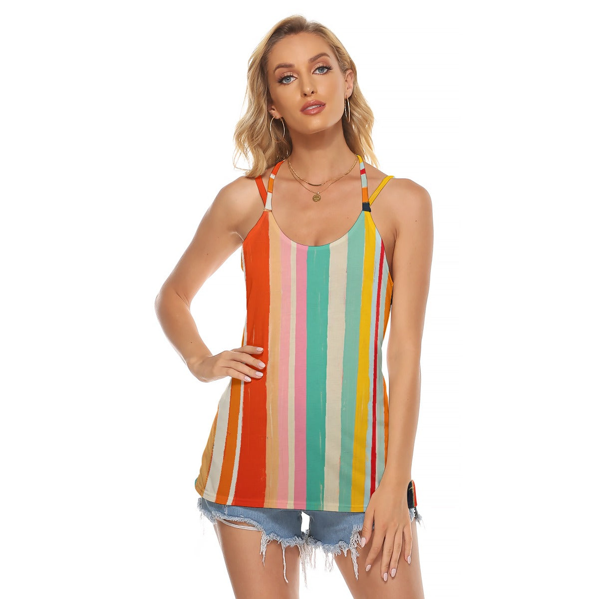 All-Over Print Women's Halter Top With Backless